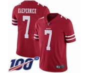Youth San Francisco 49ers #7 Colin Kaepernick Red Team Color Vapor Untouchable Limited Player 100th Season Football Jersey