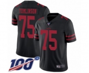 Youth San Francisco 49ers #75 Laken Tomlinson Black Vapor Untouchable Limited Player 100th Season Football Jersey