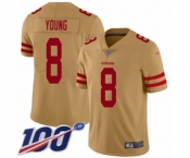 Youth San Francisco 49ers #8 Steve Young Limited Gold Inverted Legend 100th Season Football Jersey