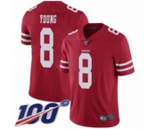 Youth San Francisco 49ers #8 Steve Young Red Team Color Vapor Untouchable Limited Player 100th Season Football Jersey