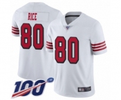 Youth San Francisco 49ers #80 Jerry Rice Limited White Rush Vapor Untouchable 100th Season Football Jersey