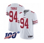 Youth San Francisco 49ers #94 Solomon Thomas White Vapor Untouchable Limited Player 100th Season Football Jersey