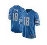 Men Nike Detroit Lions #18 Jeff Locke Game Blue Team Color NFL Jersey