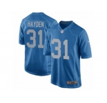 Men's Nike Detroit Lions #31 D.J. Hayden Game Blue Alternate NFL Jersey