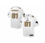 Nike Detroit Lions #81 Calvin Johnson White Men's NFL Pro Line Fashion Game Jersey
