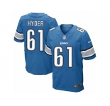Men's Nike Detroit Lions #61 Kerry Hyder Elite Light Blue Team Color NFL Jersey