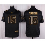 nike nfl jerseys detroit lions #15 tateiii black gold collection[Elite]
