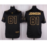 nike nfl jerseys detroit lions #81 calvin johnson black gold collection[Elite]