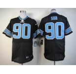 nike nfl jerseys detroit lions #90 ndamukong suh black[Elite]