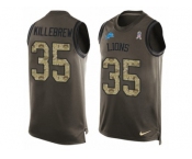 Men Nike Detroit Lions #35 Miles Killebrew Limited Green Salute to Service Tank Top NFL Jersey