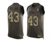 Men Nike Detroit Lions #43 Nick Bellore Limited Green Salute to Service Tank Top NFL Jersey