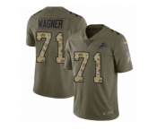 Men Nike Detroit Lions #71 Ricky Wagner Limited Olive Camo Salute to Service NFL Jersey