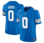 Men's Detroit Lions #0 Jahymr Gibbs Blue 2025 F.U.S.E. Vapor Limited Football Stitched Jersey