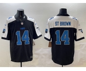 Men's Detroit Lions #14 Amon-Ra St. Brown Black Alternate F.U.S.E. 2024 Michigan Patch Vapor Limited Football Stitched Jersey