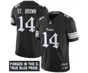 Men's Detroit Lions #14 Amon-Ra St. Brown Black F.U.S.E. 'Gothic Motor City Edition' Vapor Limited Football Stitched Jersey