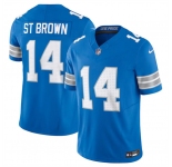 Men's Detroit Lions #14 Amon-Ra St. Brown Blue 2024 F.U.S.E. Vapor Limited Stitched Jersey