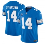 Men's Detroit Lions #14 Amon-Ra St. Brown Blue 2024 F.U.S.E. With 2-Star C Patch Vapor Limited Stitched Jersey