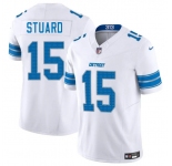 Men's Detroit Lions #15 Grant Stuard White 2025 F.U.S.E. Vapor Limited Football Stitched Jersey