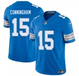 Men's Detroit Lions #15 Malik Cunningham Blue 2026 F.U.S.E. Vapor Limited Football Stitched Game Jersey