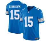 Men's Detroit Lions #15 Malik Cunningham Blue 2026 F.U.S.E. Vapor Limited Football Stitched Game Jersey