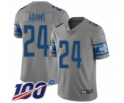 Men's Detroit Lions #24 Andrew Adams Limited Gray Inverted Legend 100th Season Football Jersey