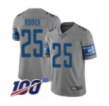 Men's Detroit Lions #25 Theo Riddick Limited Gray Inverted Legend 100th Season Football Jersey