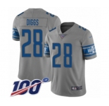 Men's Detroit Lions #28 Quandre Diggs Limited Gray Inverted Legend 100th Season Football Jersey