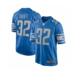 Men's Detroit Lions #32 D'Andre Swift Blue Stitched Football Jersey