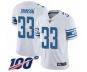 Men's Detroit Lions #33 Kerryon Johnson White Vapor Untouchable Limited Player 100th Season Football Jersey