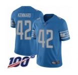 Men's Detroit Lions #42 Devon Kennard Blue Team Color Vapor Untouchable Limited Player 100th Season Football Jersey
