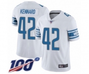 Men's Detroit Lions #42 Devon Kennard White Vapor Untouchable Limited Player 100th Season Football Jersey