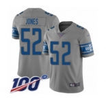 Men's Detroit Lions #52 Christian Jones Limited Gray Inverted Legend 100th Season Football Jersey