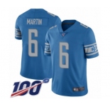 Men's Detroit Lions #6 Sam Martin Blue Team Color Vapor Untouchable Limited Player 100th Season Football Jersey
