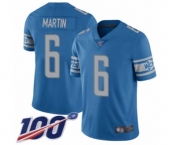 Men's Detroit Lions #6 Sam Martin Blue Team Color Vapor Untouchable Limited Player 100th Season Football Jersey