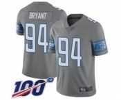 Men's Detroit Lions #94 Austin Bryant Limited Steel Rush Vapor Untouchable 100th Season Football Jersey