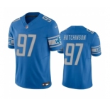Men's Detroit Lions #97 Aidan Hutchinson Blue 2023 F.U.S.E. Vapor Untouchable Limited Stitched Jersey