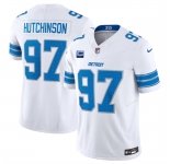 Men's Detroit Lions #97 Aidan Hutchinson White 2024 F.U.S.E. With 1-Star C Patch Vapor Untouchable Limited Stitched Jersey