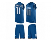 Men's Nike Detroit Lions #11 Marvin Jones Jr Limited Light Blue Tank Top Suit NFL Jersey