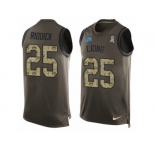 Men's Nike Detroit Lions #25 Theo Riddick Limited Green Salute to Service Tank Top NFL Jersey