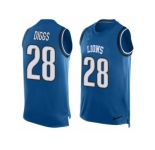 Men's Nike Detroit Lions #28 Quandre Diggs Limited Light Blue Player Name & Number Tank Top NFL Jersey