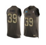 Men's Nike Detroit Lions #39 Johnthan Banks Limited Green Salute to Service Tank Top NFL Jersey