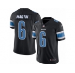Men's Nike Detroit Lions #6 Sam Martin Limited Black Rush NFL Jersey