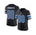 Men's Nike Detroit Lions #80 Michael Roberts Limited Black Rush NFL Jersey