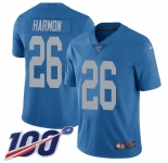 Nike Lions #26 Duron Harmon Blue Throwback Men's Stitched NFL 100th Season Vapor Untouchable Limited Jersey