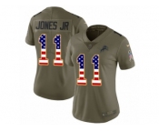 Women Nike Detroit Lions #11 Marvin Jones Jr Limited Olive USA Flag Salute to Service NFL Jersey