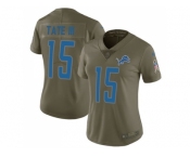 Women Nike Detroit Lions #15 Golden Tate III Olive Stitched NFL Limited 2017 Salute to Service Jersey