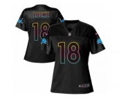 Women Nike Detroit Lions #18 Jeff Locke Game Black Fashion NFL Jersey