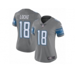 Women Nike Detroit Lions #18 Jeff Locke Limited Steel Rush Vapor Untouchable NFL Jersey