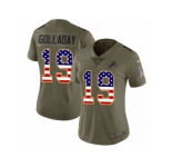 Women Nike Detroit Lions #19 Kenny Golladay Limited Olive USA Flag Salute to Service NFL Jersey