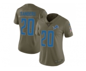 Women Nike Detroit Lions #20 Barry Sanders Olive Stitched NFL Limited 2017 Salute to Service Jersey